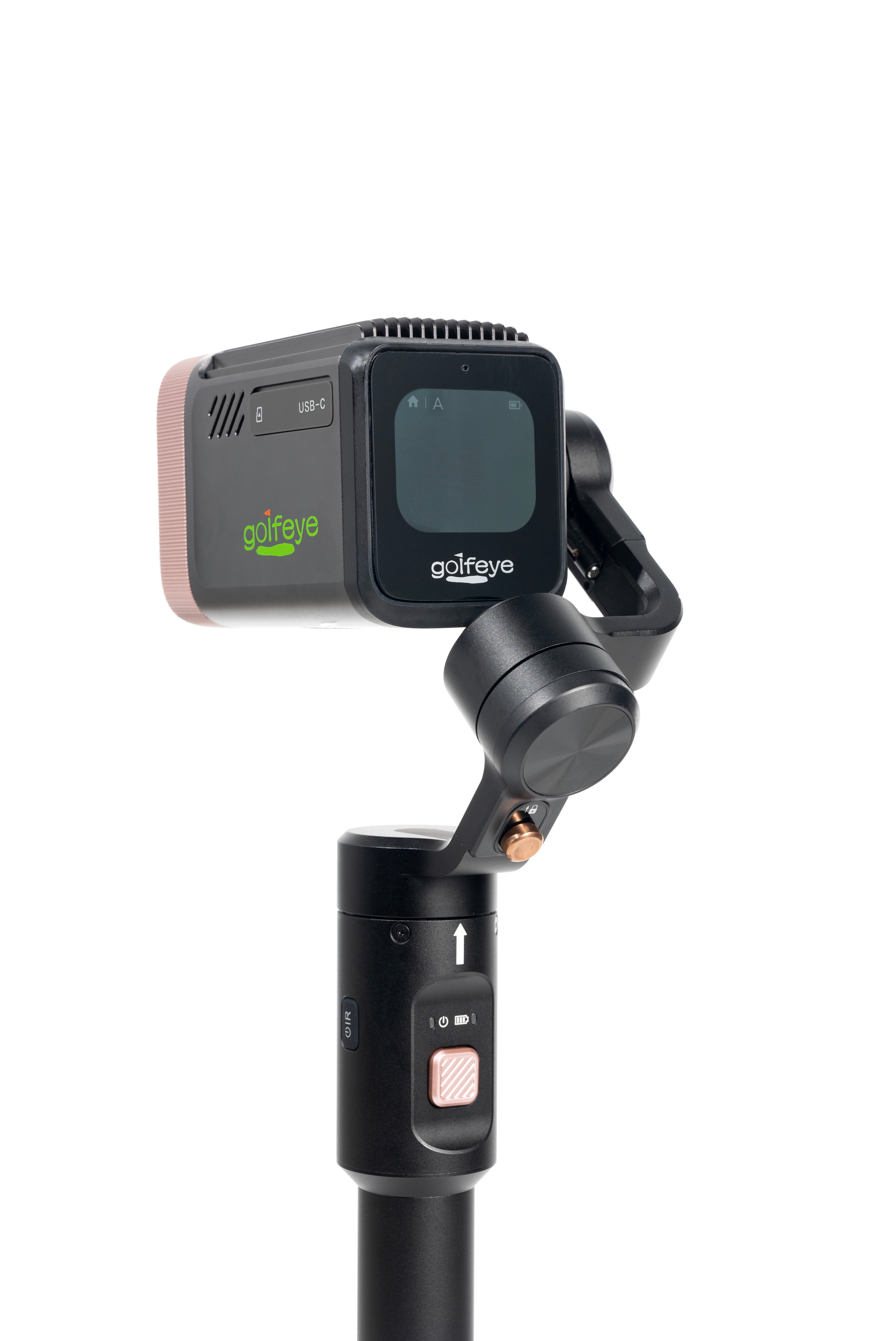 Golfeye handle and screen side 45 degree half close-up